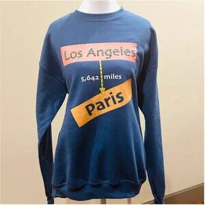 NWOT ALLA BERMAN SWEATSHIRT LOS ANGELES TO PARIS MEDIUM
